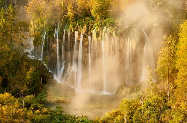 30. Sunrise in the Plitvice Lakes