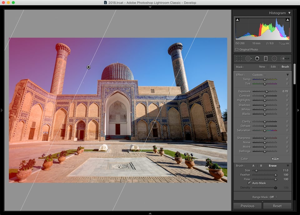 Lightroom Graduated Filter Edit Mask