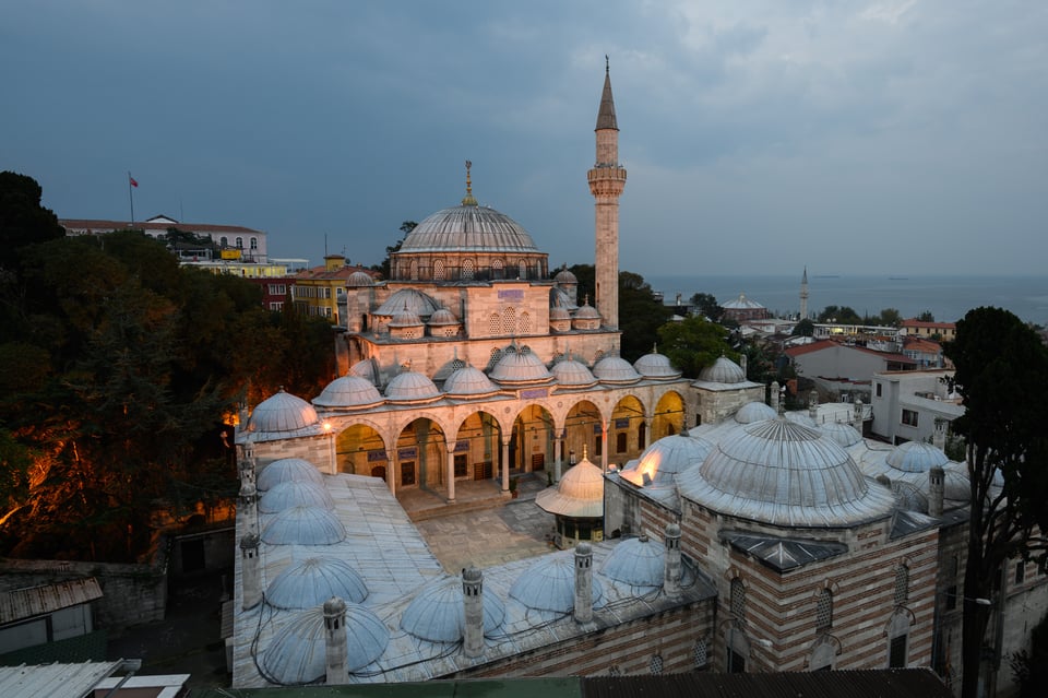 This is another example of blue hour in a city, where the yellow lights create great color contrast with the sky and other blue areas.