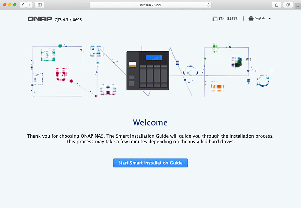 QNAP Initial Installation Screen