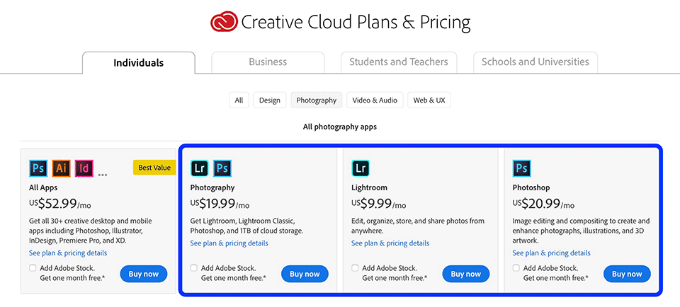 New Adobe Creative Cloud Plans