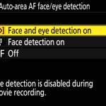 Nikon Z6 Z7 Face and Eye Detection