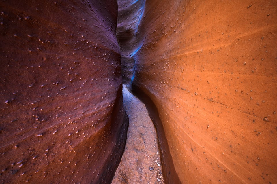 The right composition can draw a viewer into your photo. This image of a slot canyon in Utah has a powerful central composition which attracts a lot of visual attention.