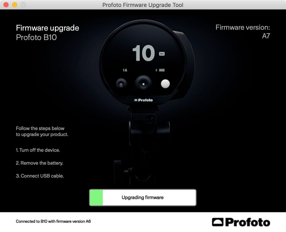 Profoto B10 Firmware Update
