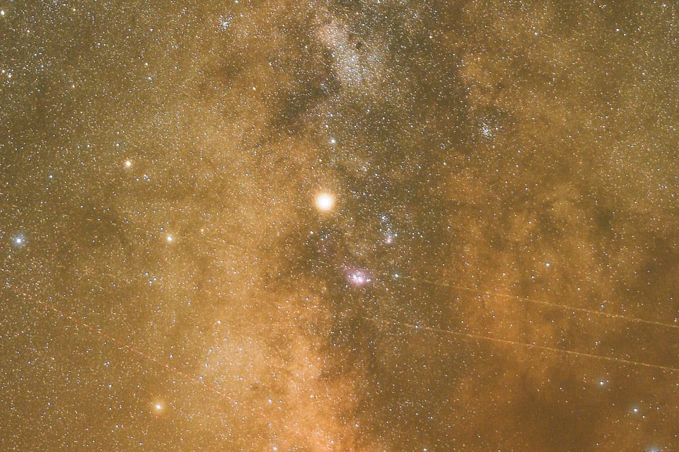 This crop demonstrates how sharp (and noise-free) your star photography can be if you use a tracker and stack images.