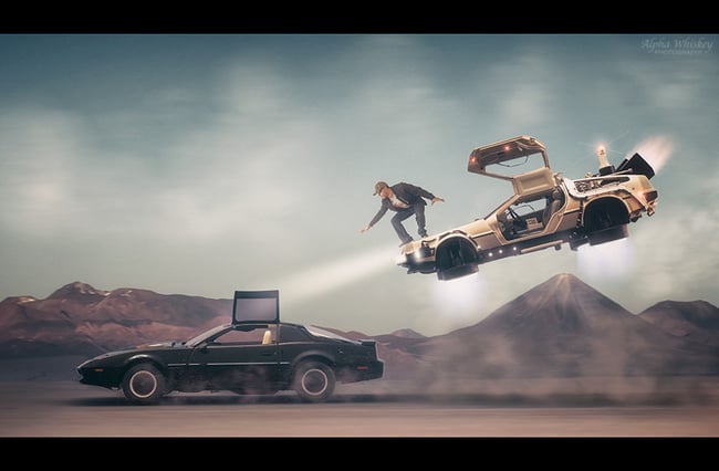 Delorean flying