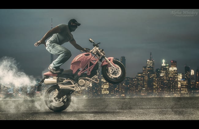 Male model on car