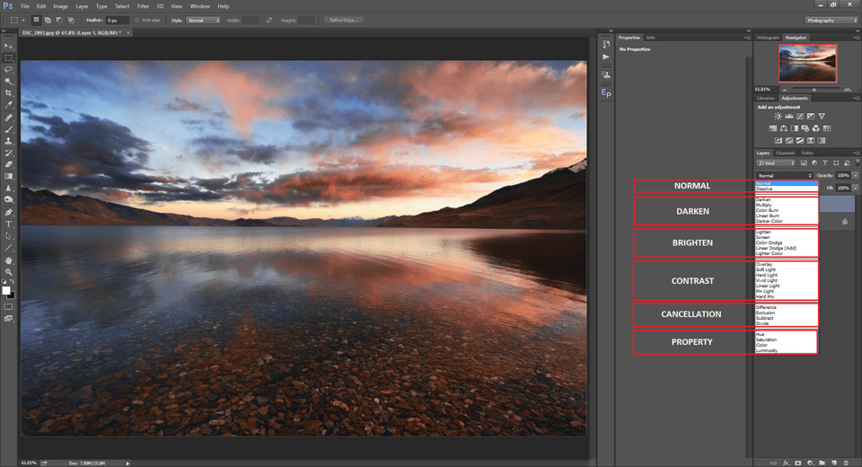 Blend Modes Segregation in Photoshop