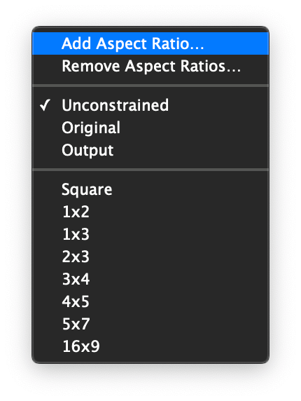 Capture One Aspect Ratios