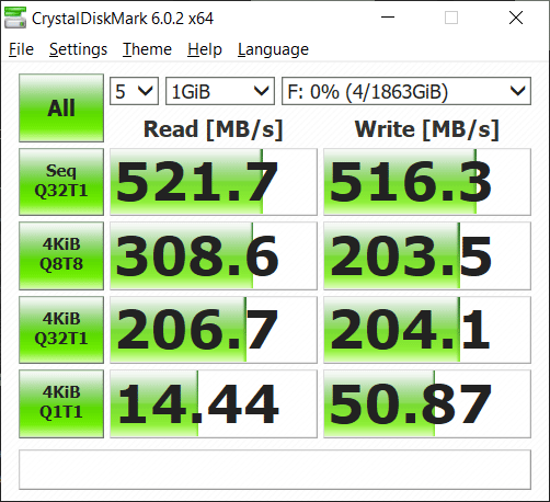 Samsung SSD CrystalDiskMark