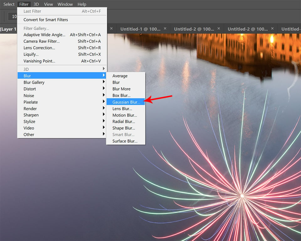 Gaussian blur in Photoshop