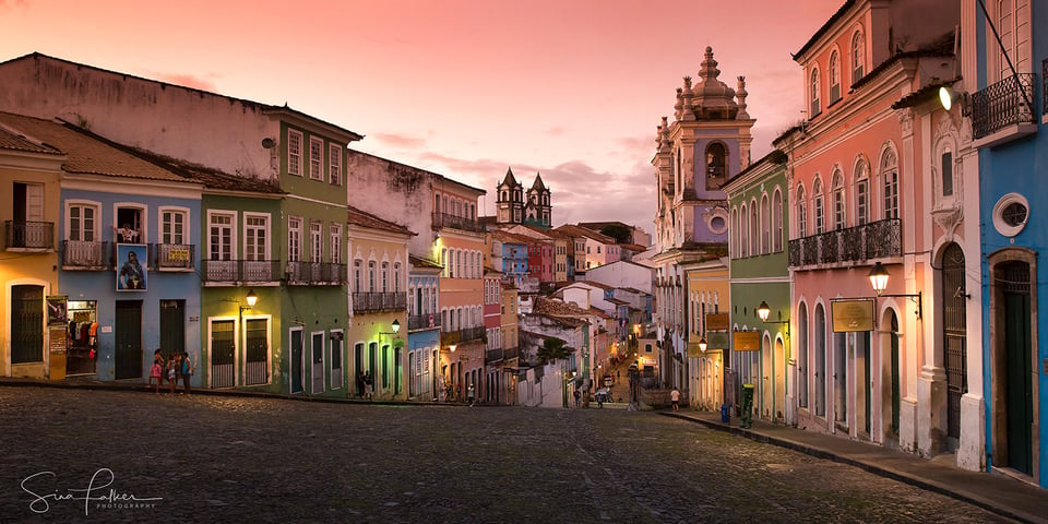 Afterglow in Pelhourino - Salvador de Bahía, Brazil