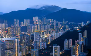 Hong Kong Blue Hour Taken with Panasonic S1R