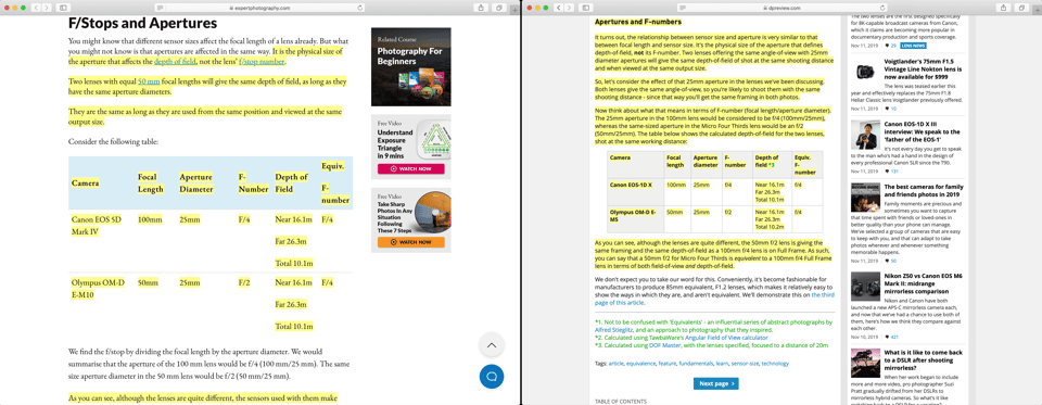 DPReview Equivalence Duplication