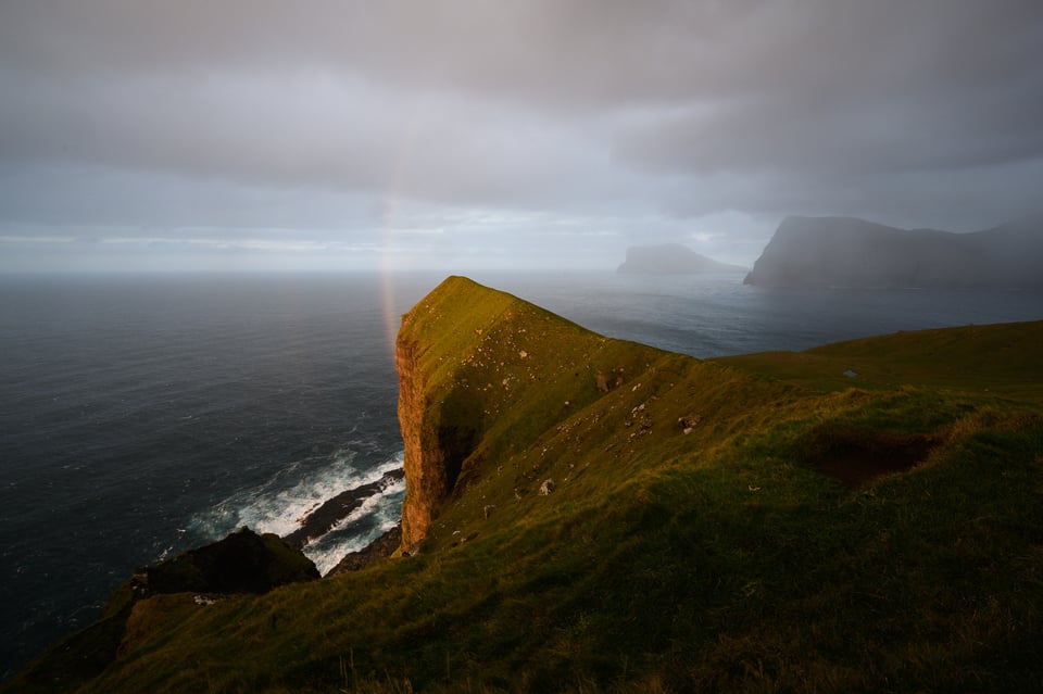 Hint of Rainbow on Kalsoy in the Faroe Islands