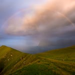 Photograph of a Rainbow on Kalsoy in the Faroe Islands