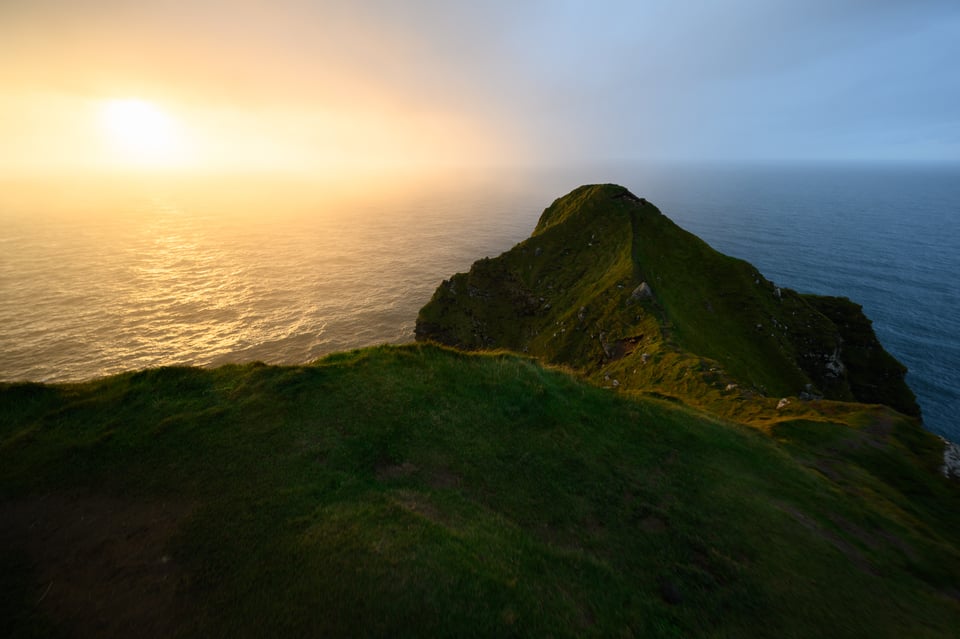 Sunset Faroe Islands Kalsoy