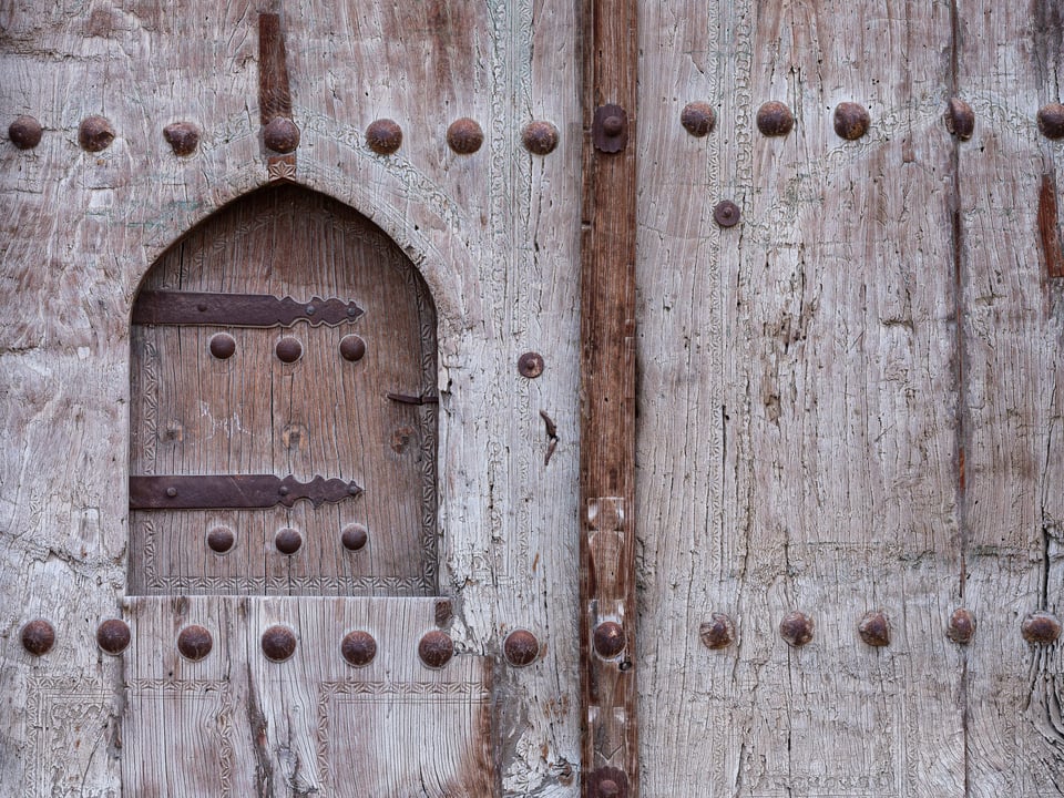 Wooden door in Bukhara
