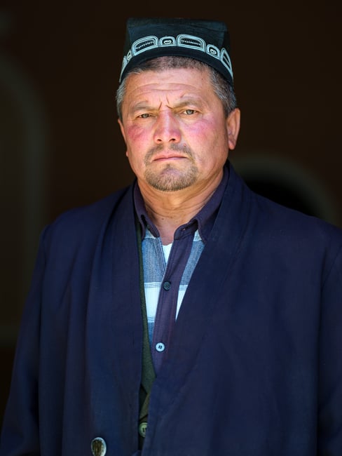 A portrait of an Uzbek man