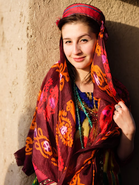 A beautiful young woman in Khiva, Uzbekistan