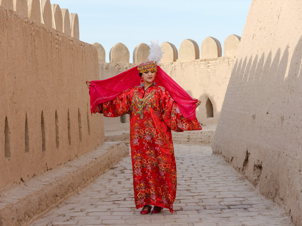 Khiva Performer in Red Dress
