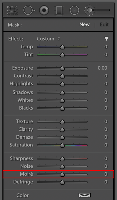 Lightroom Moire Tool