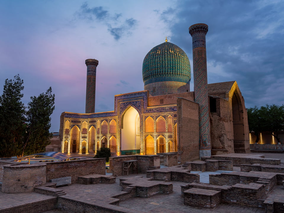 Gur Emir Mausoleum at Night