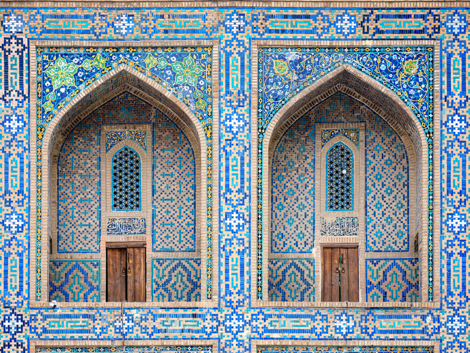 One of the walls of a Madrasah in Samarkand