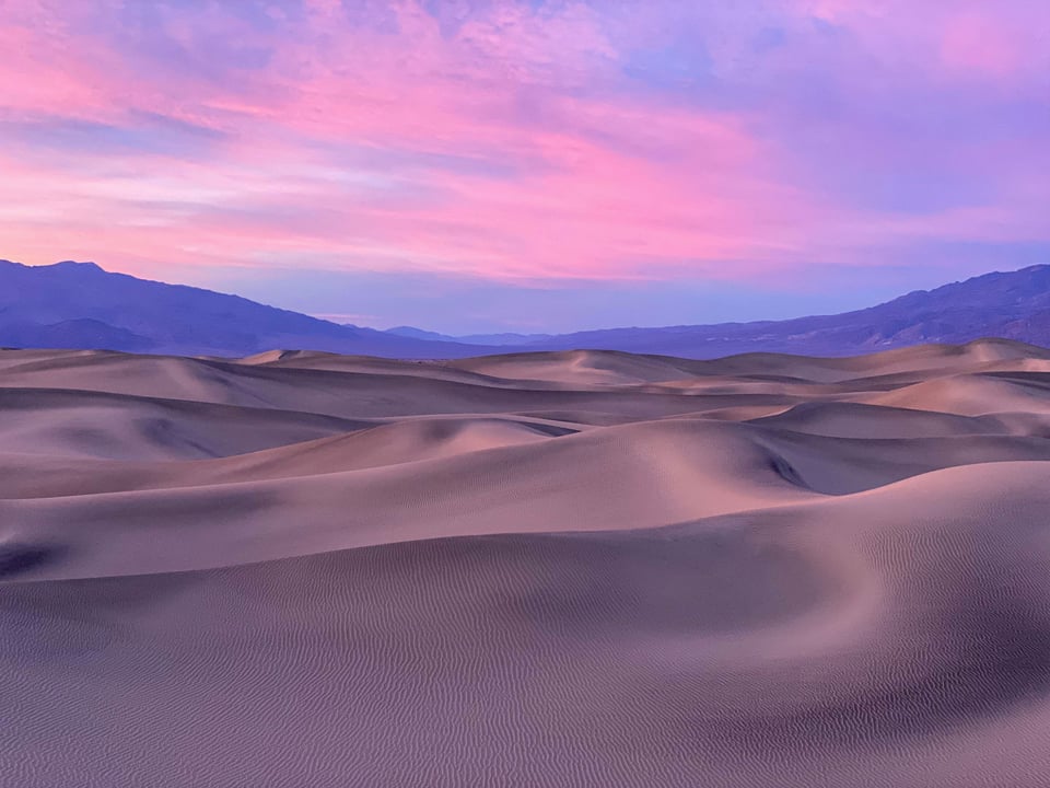Sunset at Mesquite Sand Dunes