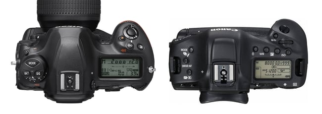 Nikon D6 vs Canon 1D X Mark III Top