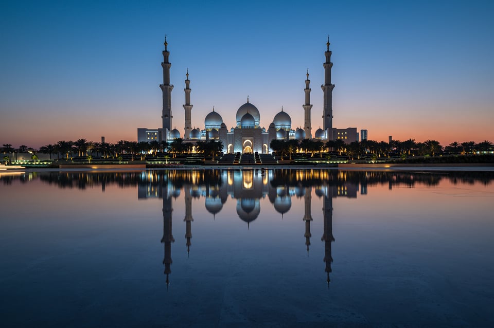 Abu Dhabi Grand Mosque at Night Taken with Nikon D780