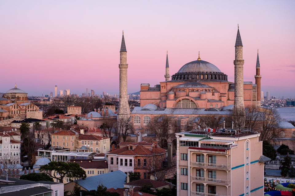 Hagia Sophia at Sunset, captured with fuji XF 16-80mm f/4 R OIS WR