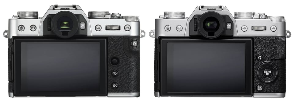 Fuji X-T30 vs X-T20 Back