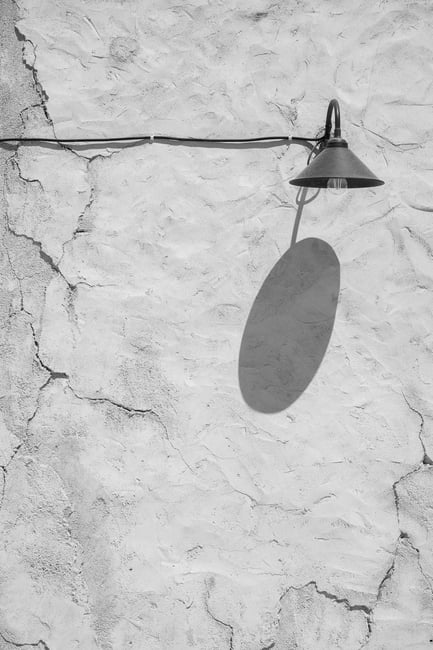 Lamp with Interesting Shadow, Black and White, Nikon D780