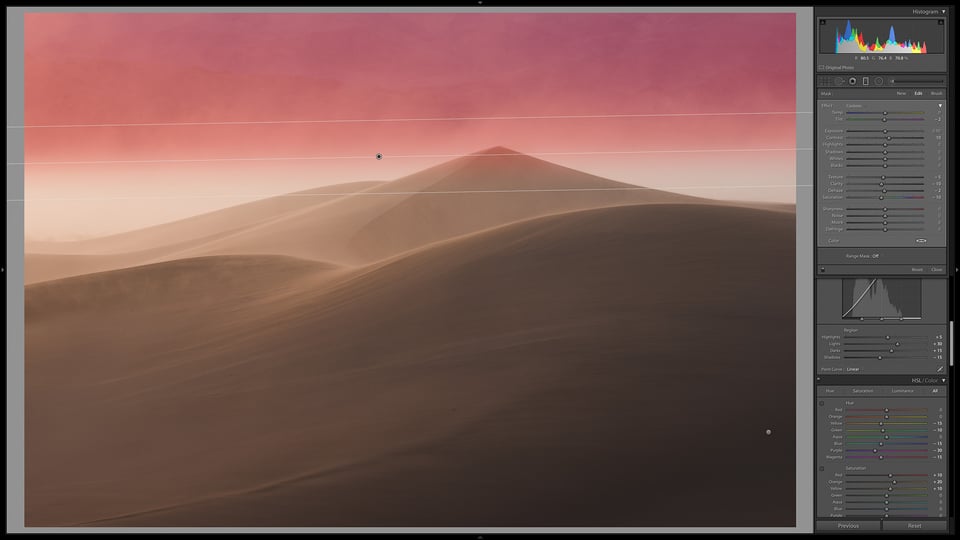 Gradient Filter for Background of Sand Dunes Photo