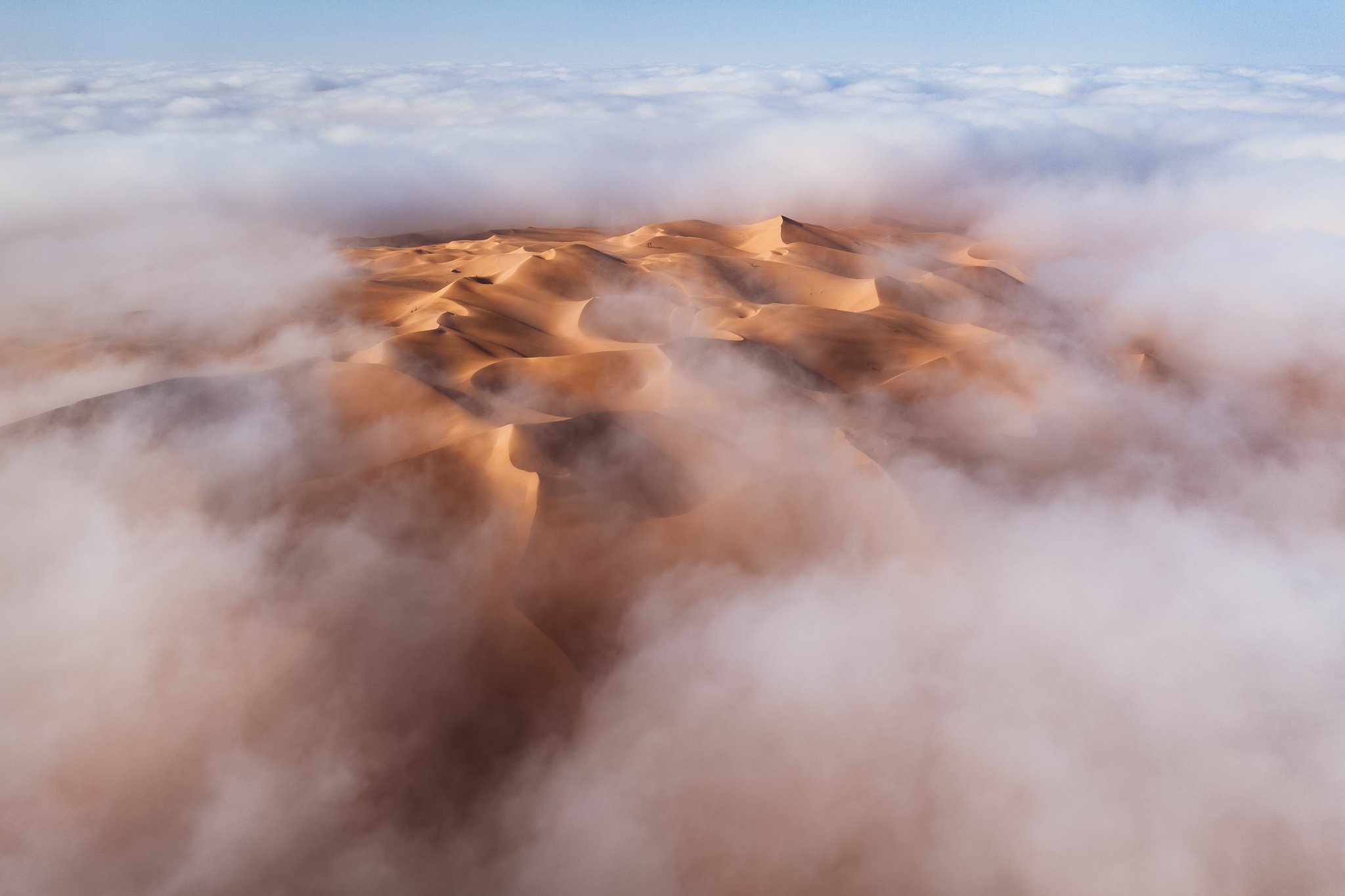 Old Edit of Foggy Desert Drone Photo