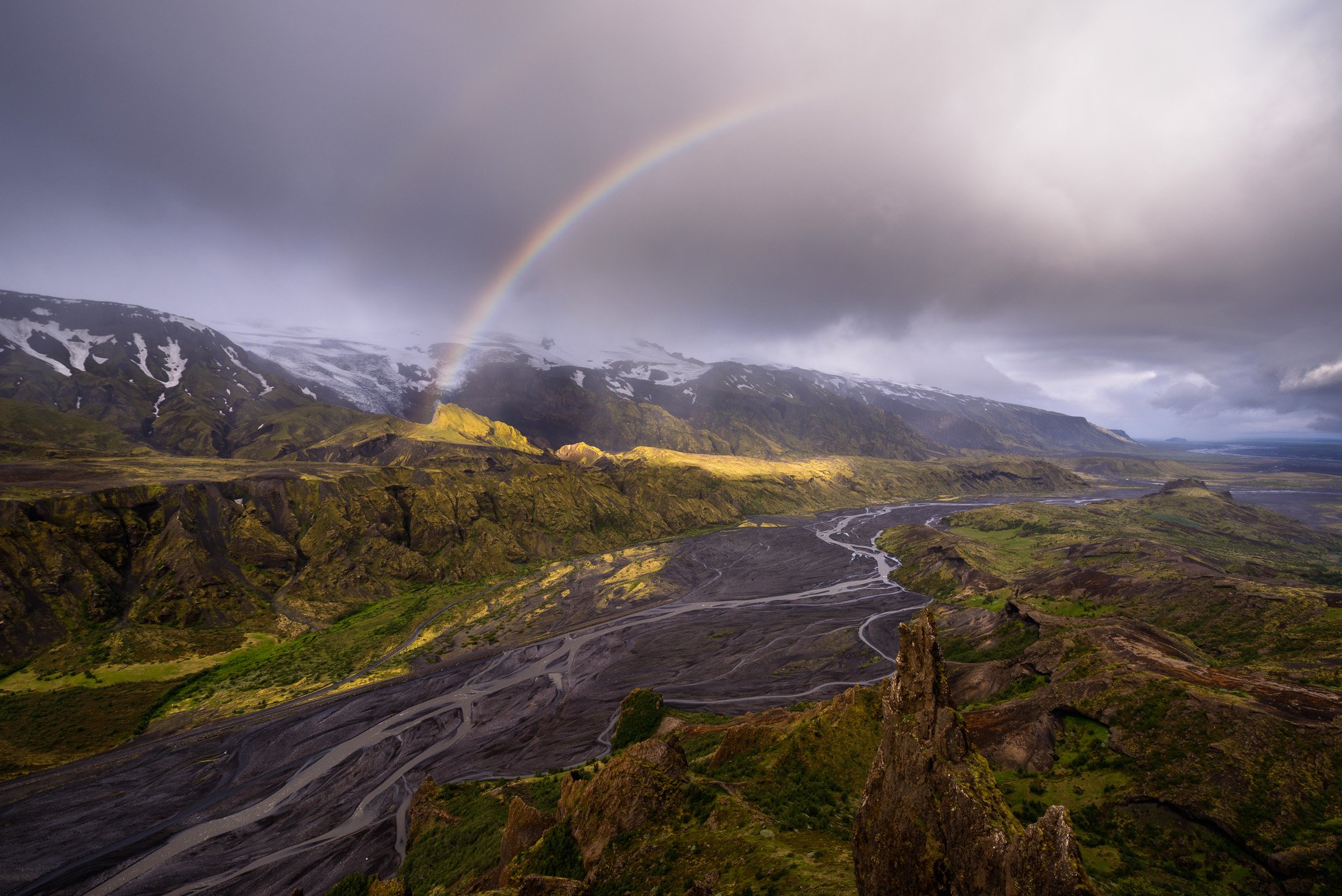 Old Edit of Thorsmork Rainbow Photo