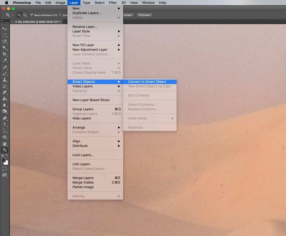 Convert Layers to Smart Object in Photoshop