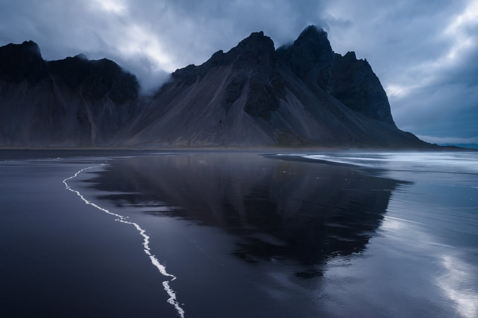Second Stokksnes Attempt with Leading Line of Sea Foam