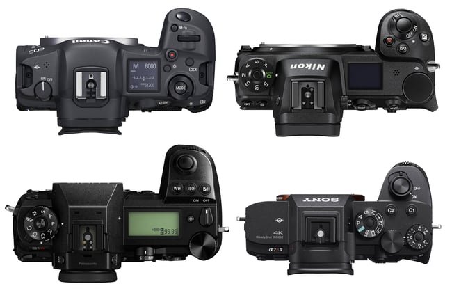 Canon EOS R5 vs Nikon Z7 II vs Panasonic S1R vs Sony A7R IV Top