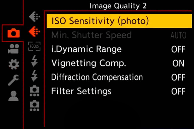 Panasonic S1R Menu