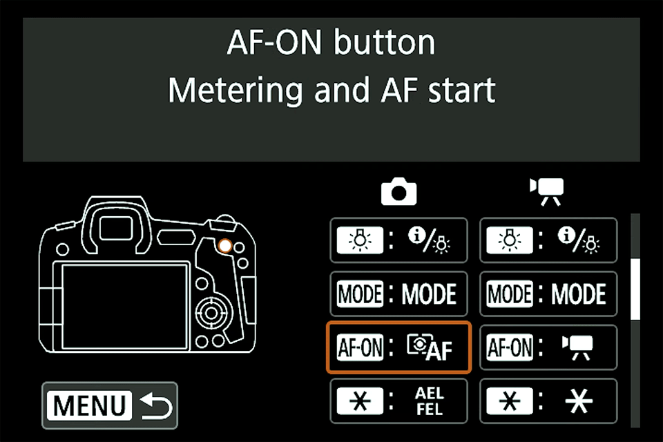 Canon Custom Controls Mirrorless