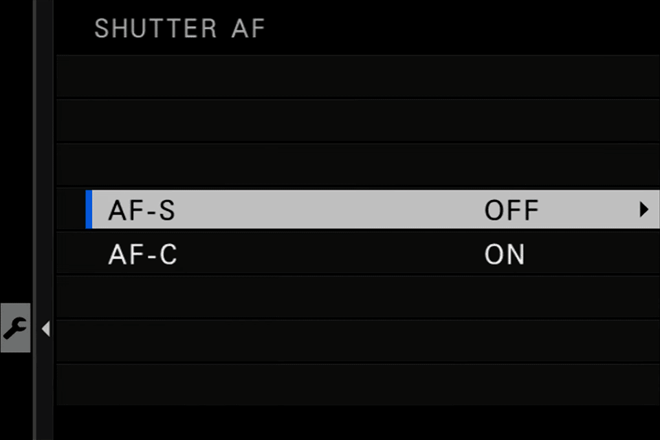 Fuji Shutter AF AF-S OFF