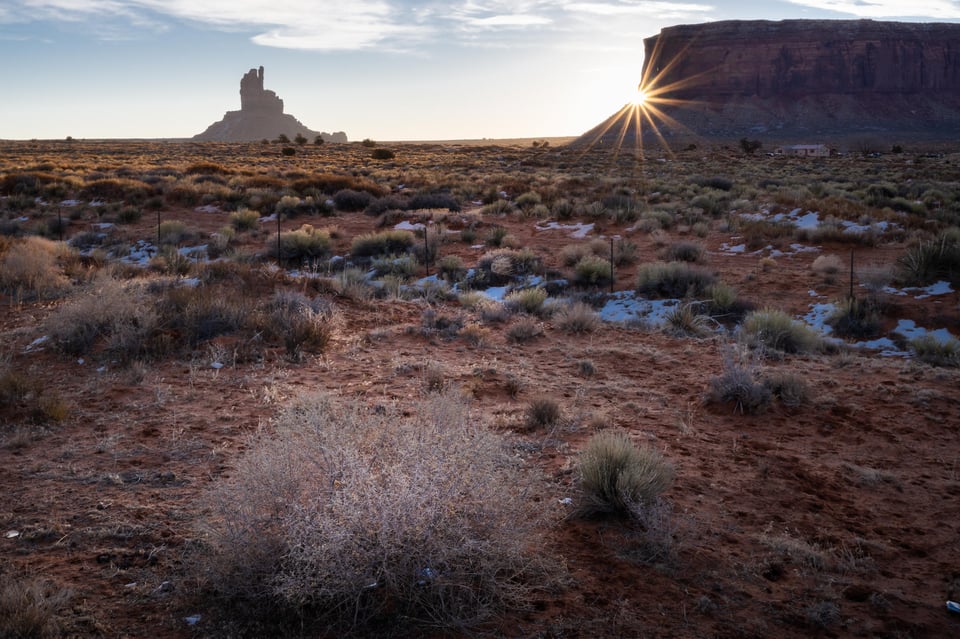 Monument Valley sun burst