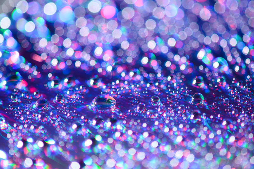 Abstract macro photo of water droplets on a CD