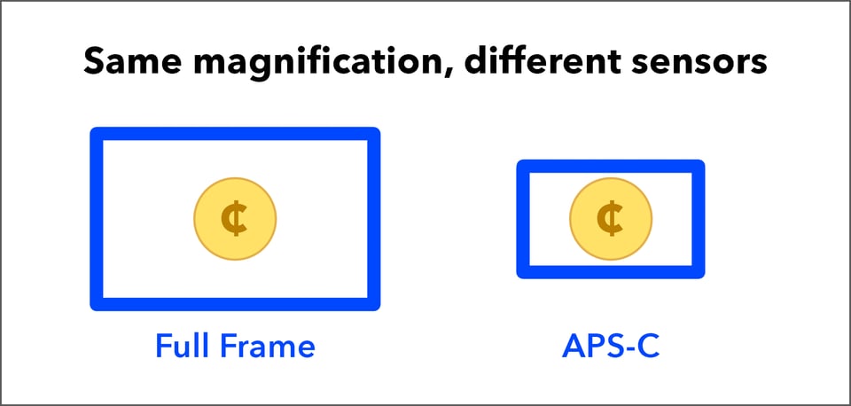 Comparison of Magnification with Full Frame vs APS-C Sensors