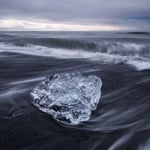 Same composition of iceberg but at blue hour