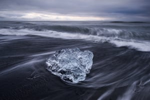 Same composition of iceberg but at blue hour