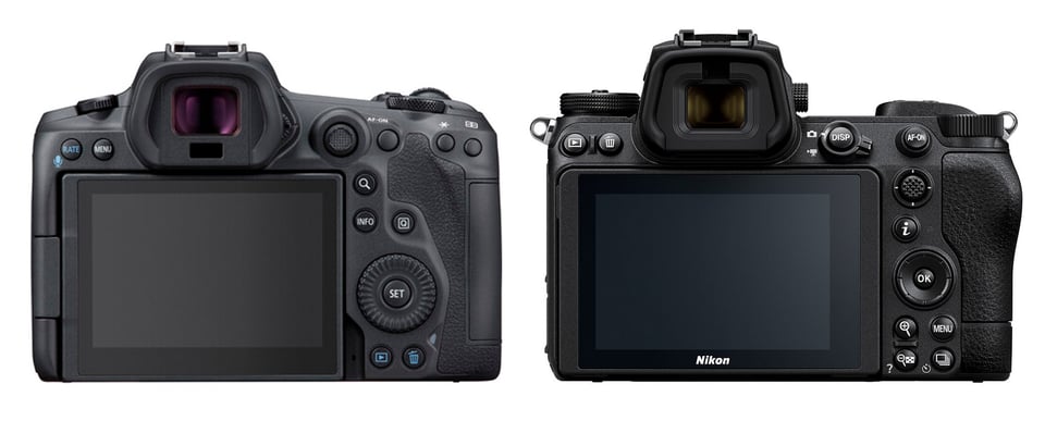 Canon EOS R5 vs Nikon Z7 II Rear Controls and Button Layout