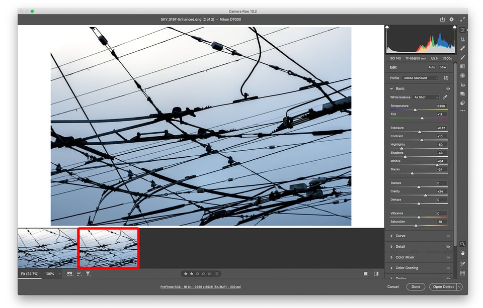 Click on the second image to select Adobe Super Resolution version